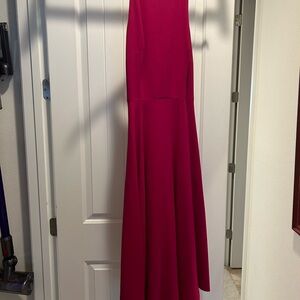 KAREN MILLEN size 8 fuchsia elegant hankerchief hem dress